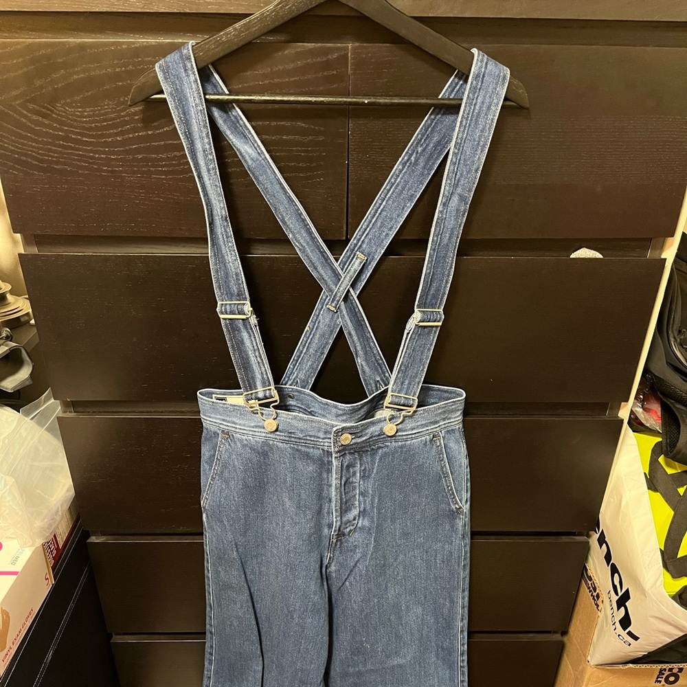Gap jeans with suspenders